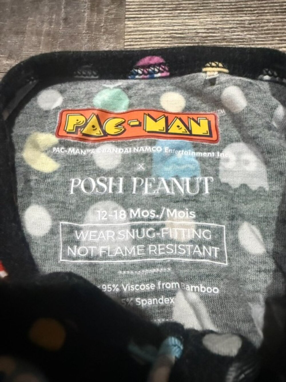 Posh Peanut Pac-Man Print Footie Pajamas 12-18 Months - Picture 4 of 4